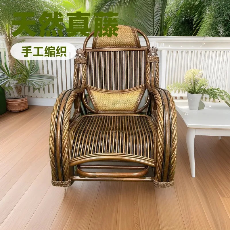 Natural vine elderly nap household lazy rocking  adult balcony leisure recliner rocking chair