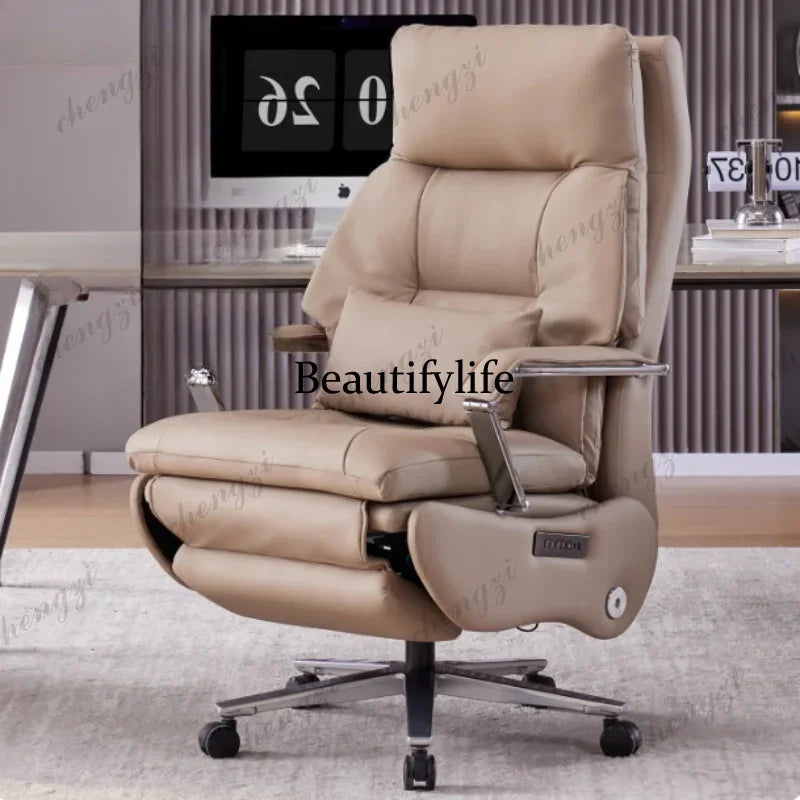CC  Wheels Massage Office Chair Nordic Leather Modern Comfortable Design Chairs Recliner Computer Silla De Escritorio