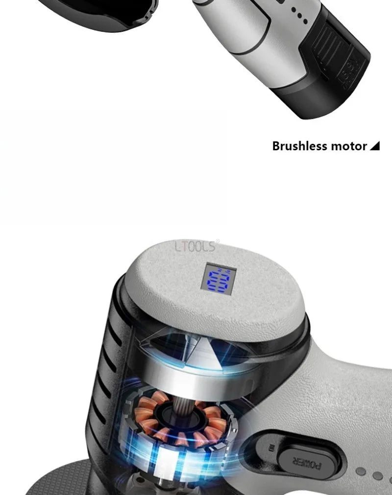 Mini Brushless Angle Grinder Self-locking Electricity Display Cutting Machine Soft Rubber Handle Portable Small Angle Grinder