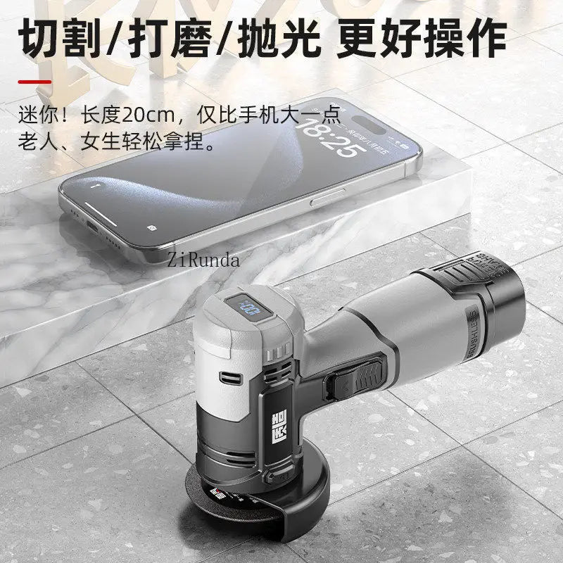 Mini angle grinder, genuine polishing machine, hand grinder, lithium electric cutting machine, household handheld small