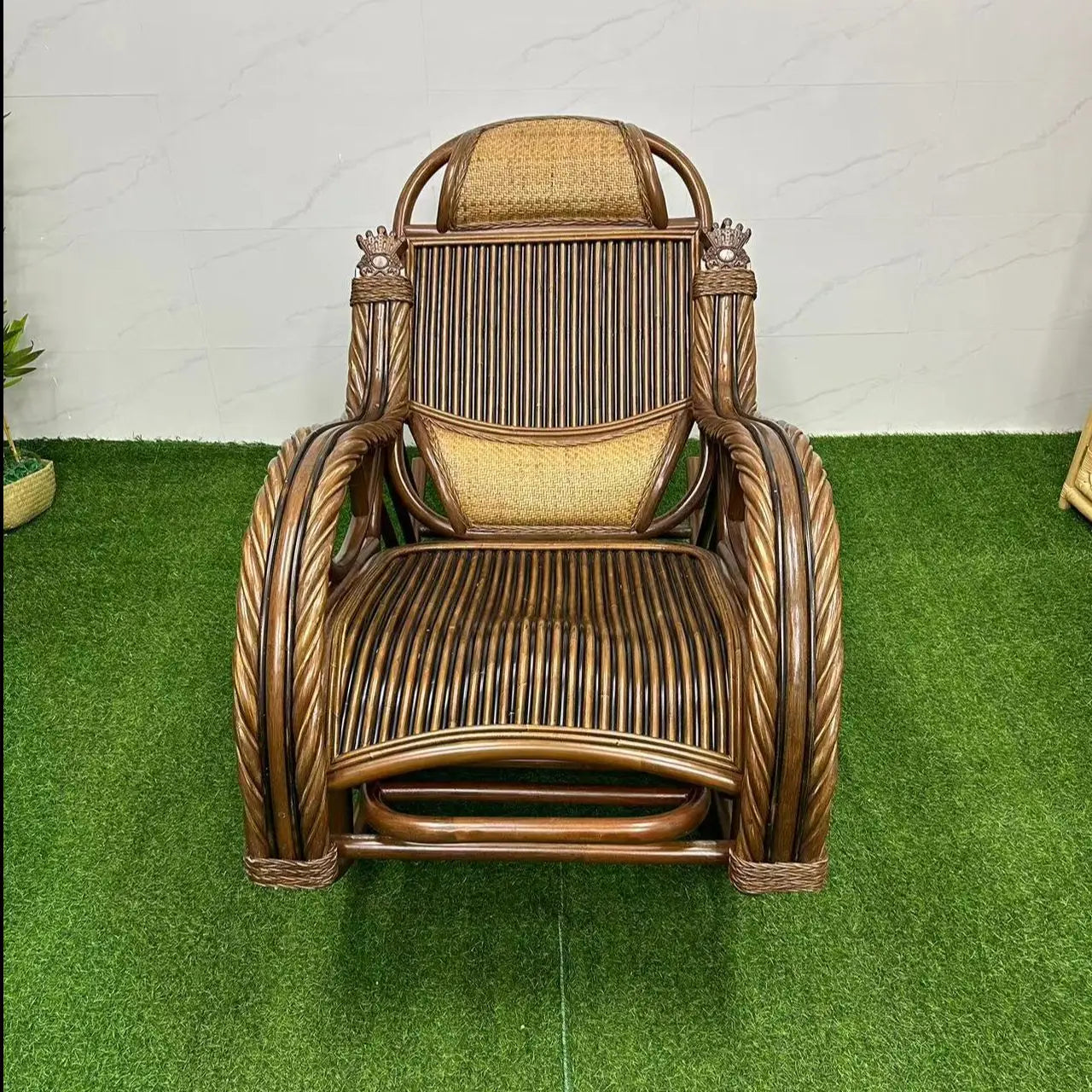 Natural vine elderly nap household lazy rocking  adult balcony leisure recliner rocking chair