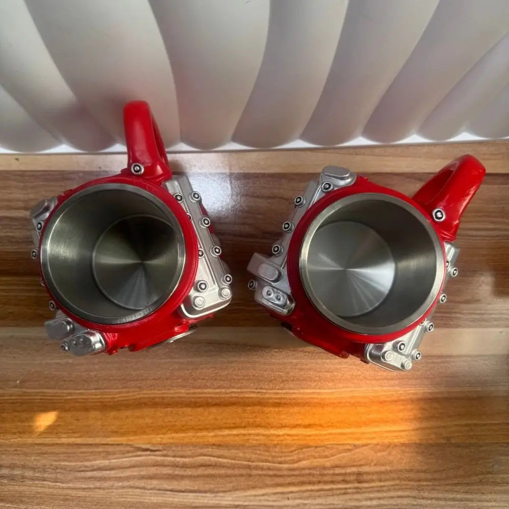 Retro Engine Coffee Mug with Handle 300ML V8 Engines Stainless Steel Cup Double Wall Realistic Design Insulation Car Mug
