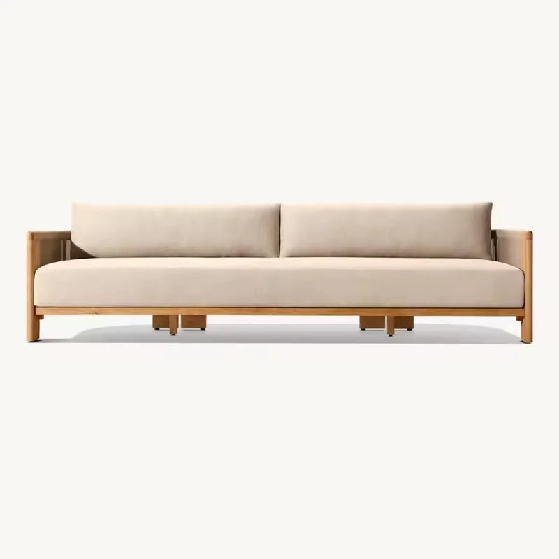 @3 # Luxury Solid Wood Teak Modern Outdoor Sofa Set Waterproof Weather Resistant Eco-Friendly Foldable Garden Furniture For Pati