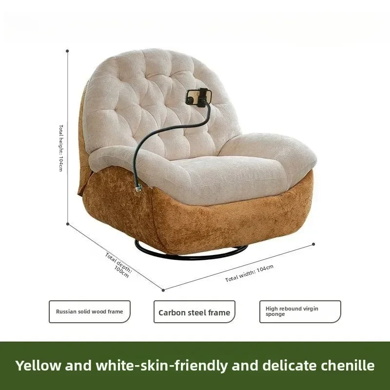 LZ X LazySofa Single Recliner Electric Space Capsule Rocking Chair Eco-Leather Lounge Living Room Suitable Sitting Reclining Sle
