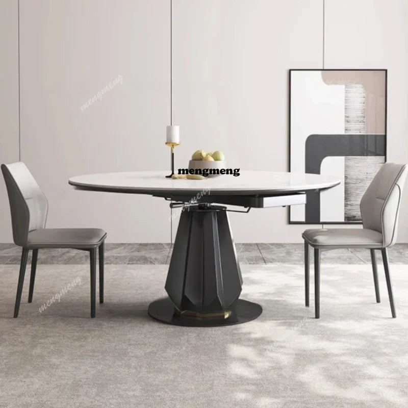 Restaurant White Dining Tables Nordic Design Italian Extensible Folding Table Set 4 Chairs Kitchen Mesas De Comedor Furniture