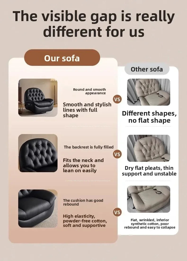 LZ X LazySofa Single Recliner Electric Space Capsule Rocking Chair Eco-Leather Lounge Living Room Suitable Sitting Reclining Sle
