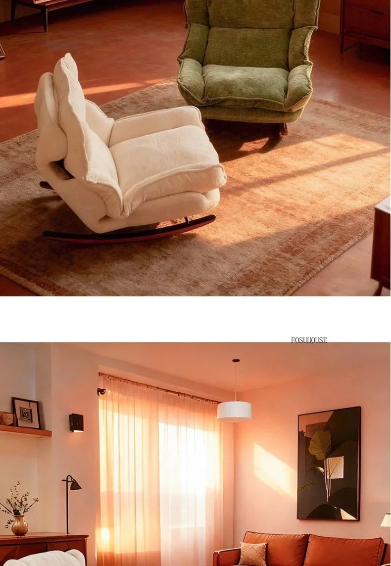 Foldable Recliner Chaise Lounge Chair with Adjustable Seat Single Sofa for Balcony Home Living Room Resting Comfortable