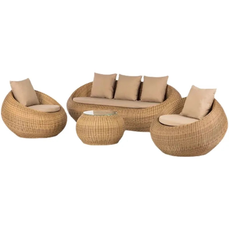Modern outdoor rattan sofa set for garden patio furniture