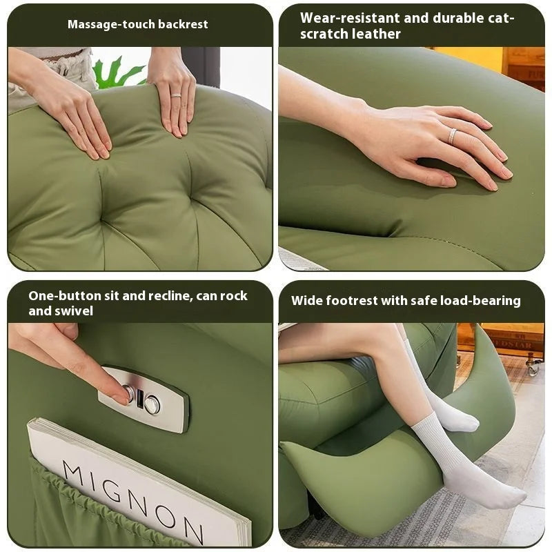 Hestora Electric Recliner Lounge Chair Multi Functional Lazy Rocking Sofa Seat Space Saving Single Chair for Living Room Balcony