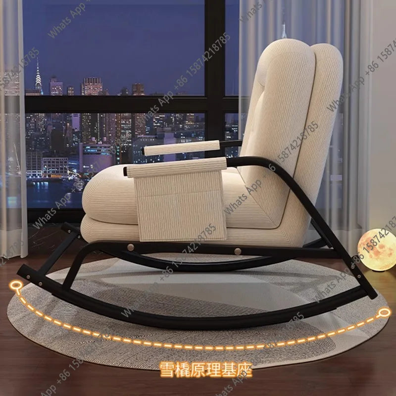 ASwinging Chair, Lounge Chair, Adults Can Sleep, Creamy Style Dog House Rocking Chair, Single Lazy Person, Home Small Sofa