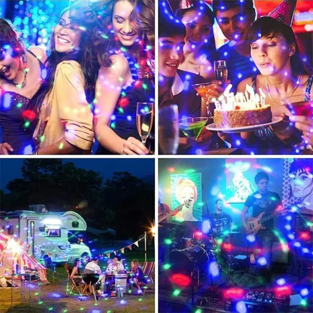 2 Pack Modern AC 85-265V LED Disco Light E27 6W Disco Ball Light Rotating Golden Magic Ball Light Party