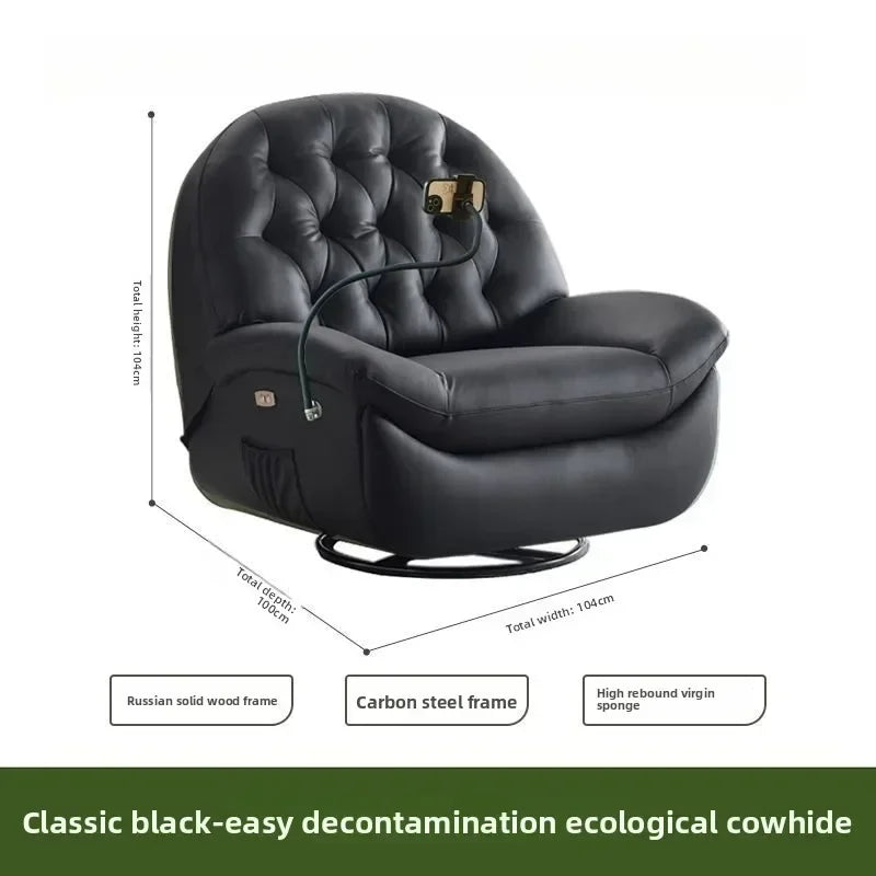 LZ X LazySofa Single Recliner Electric Space Capsule Rocking Chair Eco-Leather Lounge Living Room Suitable Sitting Reclining Sle