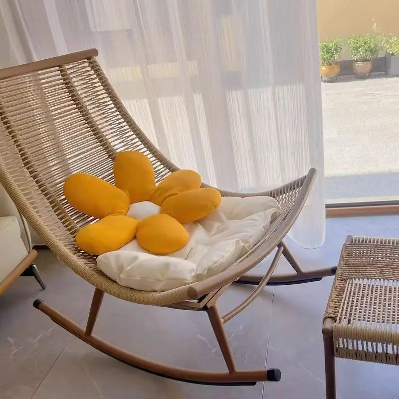 Rocking Chair Reclining Chair Adult Garden Balcony Household Nap Lazy Rocking  Elderly  Outdoor Garden Rattan Ch