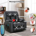 Extra Wide Lift Chair Heat Massage Power Recliner for Elderly 2 Cup Holders
