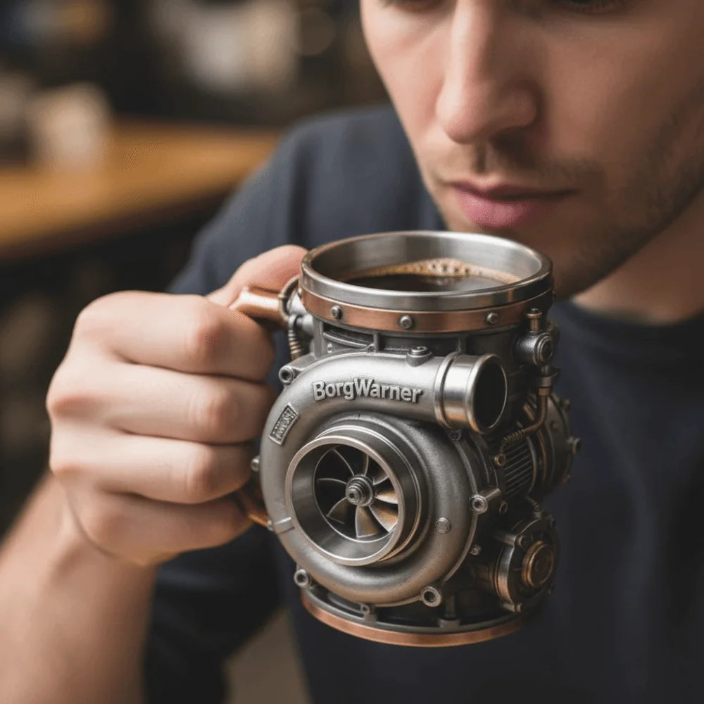 Resin Turbocharger Mug Sturdy and Durable Comfortable Grip 3D Engine Cup Handcrafted Mechanical Element Style Coffee Mug
