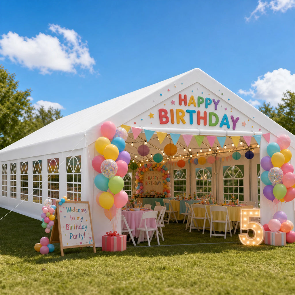 20x50FT Heavy Duty Party Tent Waterproof Wedding Canopy Tent Transparent Windows Double Doors Steel Frame For Outdoor Event Market Carport