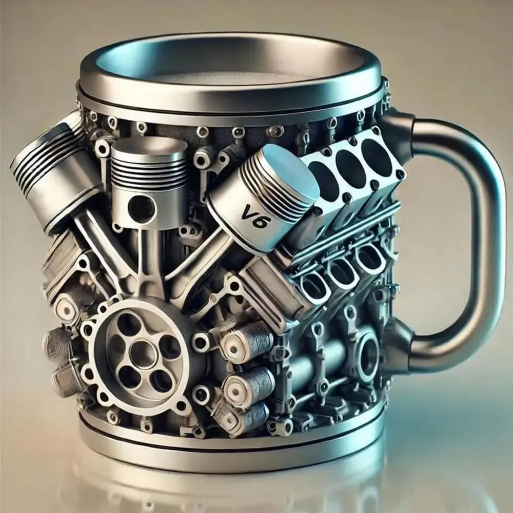 V8/V6 Engine Stainless Steel Cup 3D Piston Coffee Mug Barbecue Beer Stein Tea Cups Creative Mechanic Gifts For Car Lovers Men