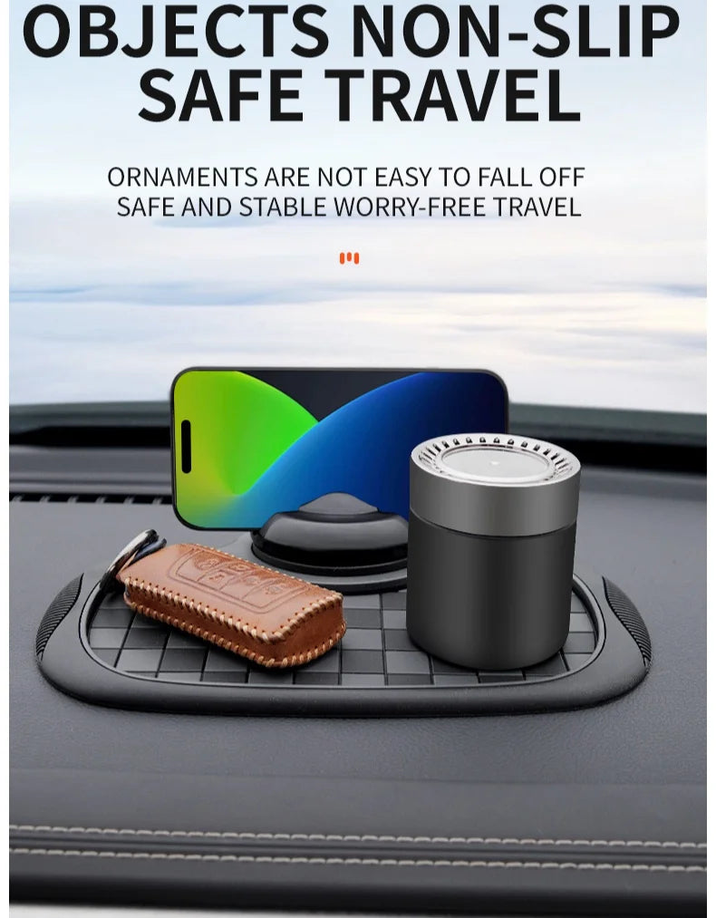 Multifunctional Plaid Anti-Slip Mat Car Phone Holder 360° Rotatable Temporary Parking Card Auto Accessories