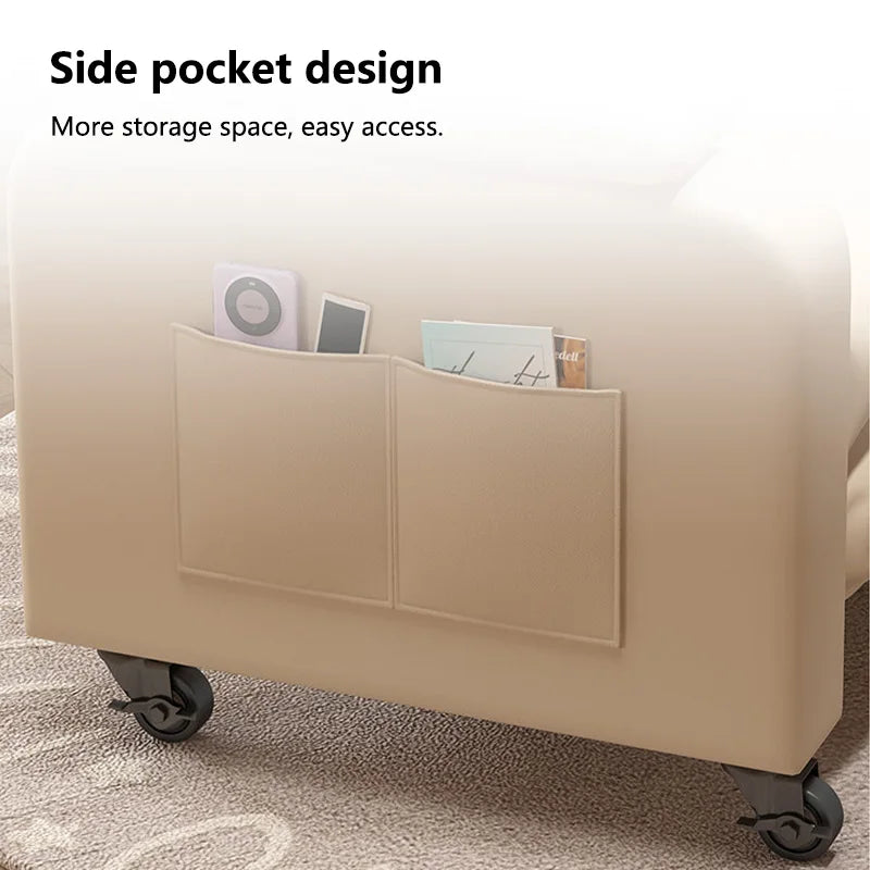 Soft Relaxing Armchair for Home Office Living Room Bedroom Adjustable Single Sofa Chair with Caster Cozy Reclining Lounge Chairs