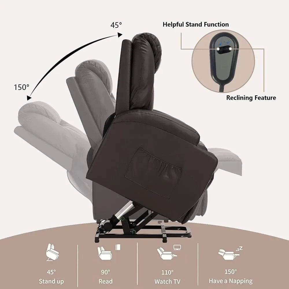 For Power Lift Recliner Chair with Massage, Single Sofa, Home Theater Seating with Heat and Vibration Sofa, Recliner Chair