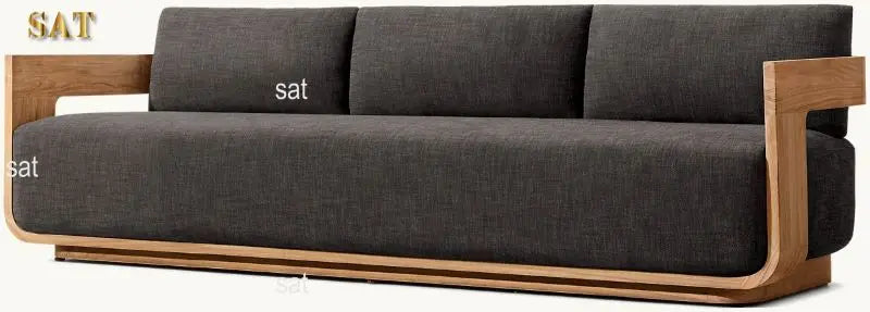 Modern design teak outdoor garden furniture durable extra thick cushion garden sofa