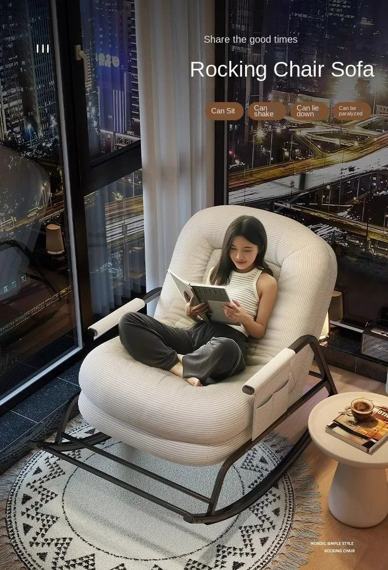 Lazy rocking chair Lazy sofa Home balcony Leisure living room Siesta chair Single Internet celebrity bedroom Siesta recliner