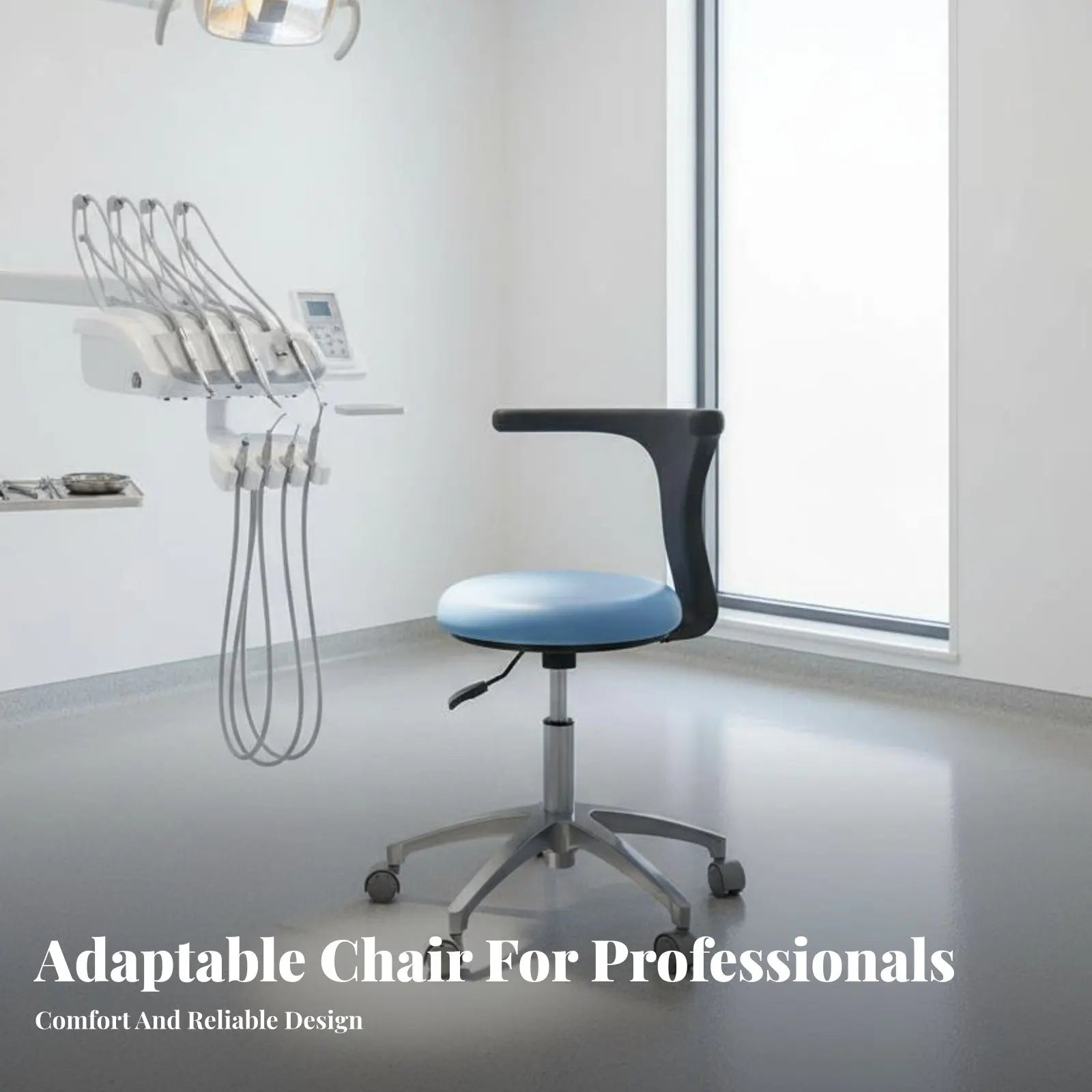 Adjustable Rolling Seat with Spine 360-Degree rotationDegree Rotating Medical Stool Easy to Clean Sturdy Duty for Doctors