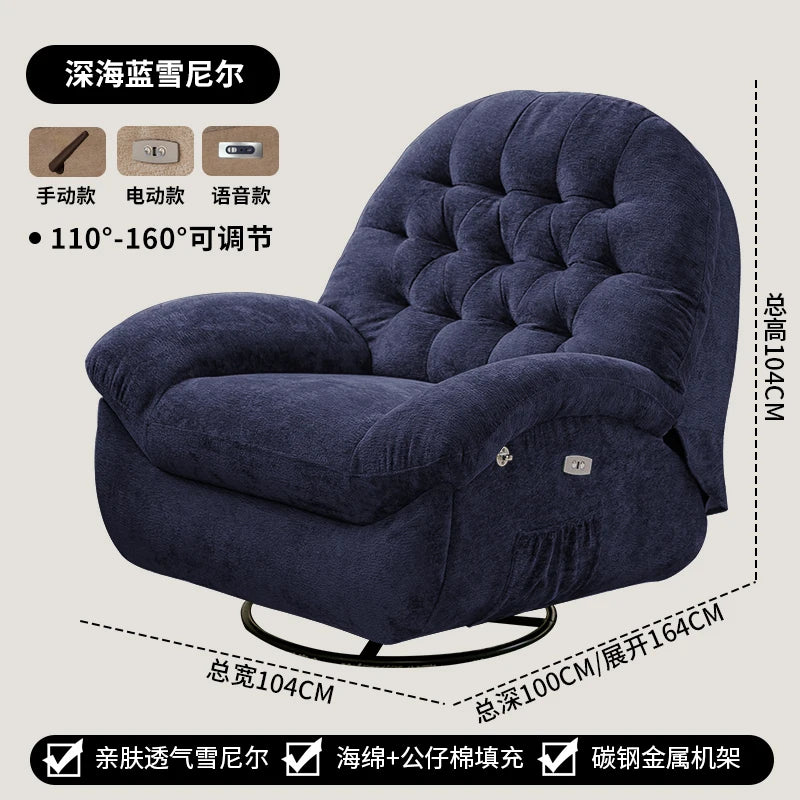 Massage Heating USB Sofa Luxury RotatableVoice Control Single Small Chaise Couch Lounge Modern Velvet Divano Soggiorno Furniture
