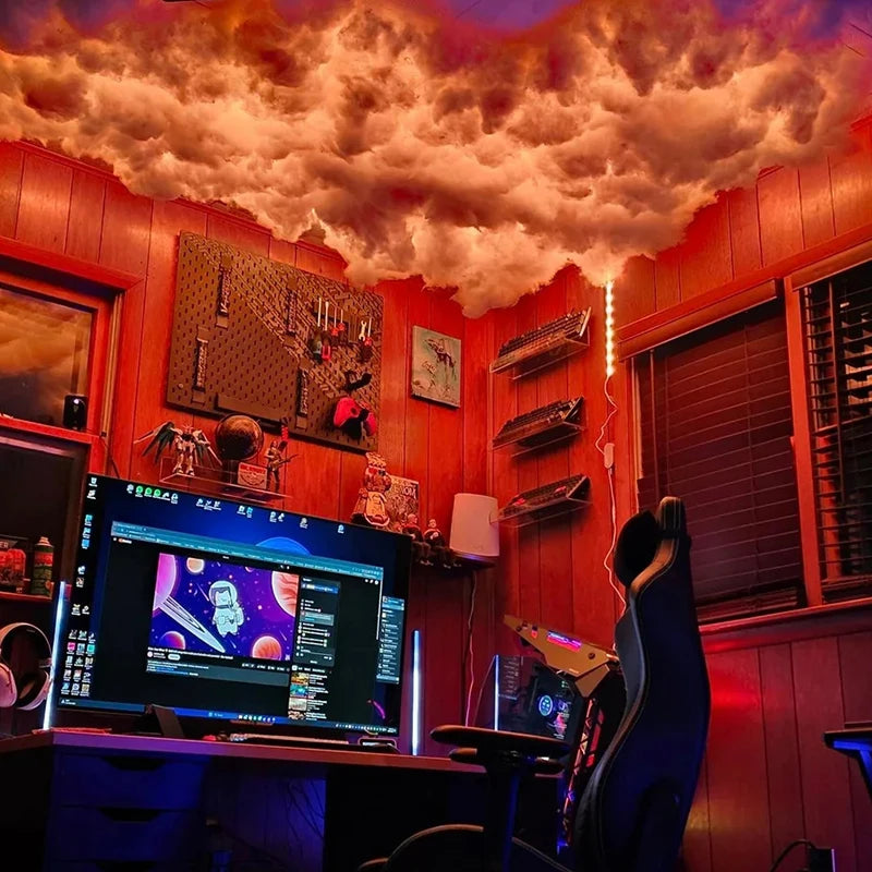Cloud LED Light, Cloud Music Sync Multicolor Changing Strip Light, Atmosphere DIY Creative Thunder Cloud Lamp Wall Ceiling Light