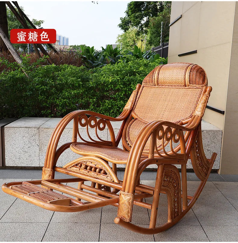 New Chinese rattan chair happy chair factory courtyard elderly rattan sofa