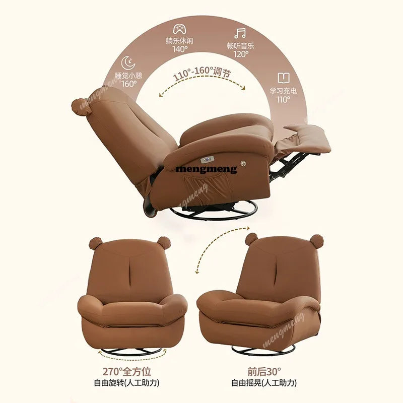 Electric sofa chair can be reclined and rotated, casual lazy chair can be rotated, single rocking chair