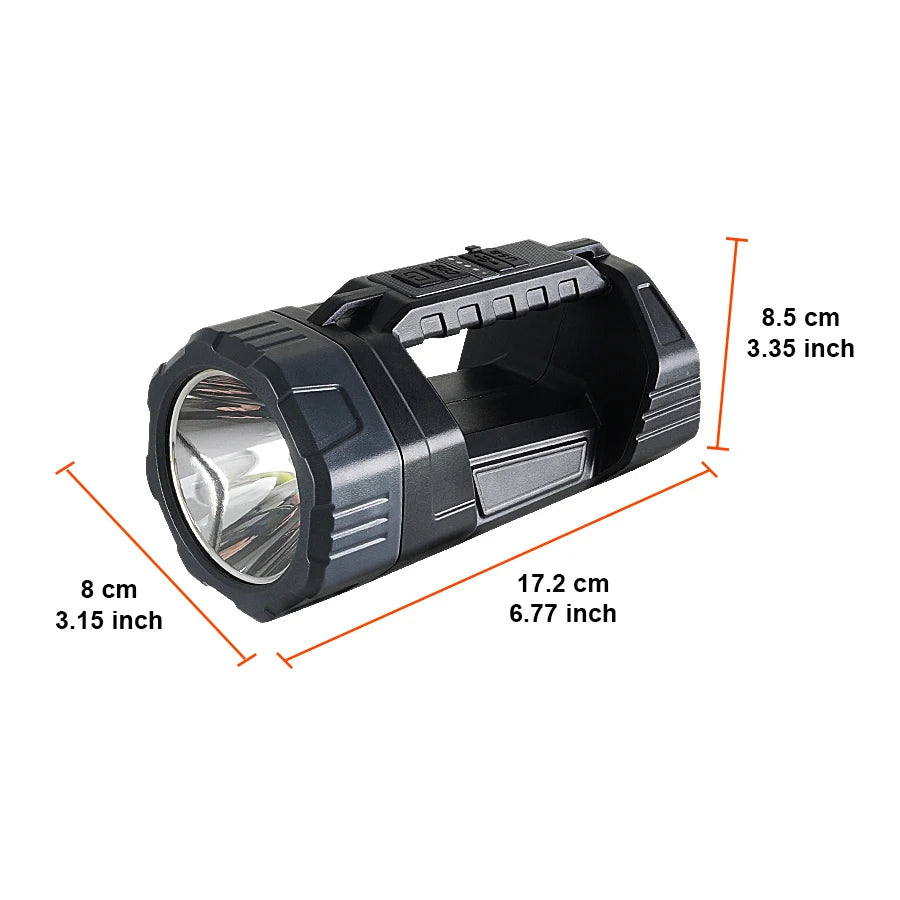 Solar LED Flashlight With COB Side Light Rechargeable Portable Handheld Flashlight Multifunction Outdoor Camping Fishing Lights