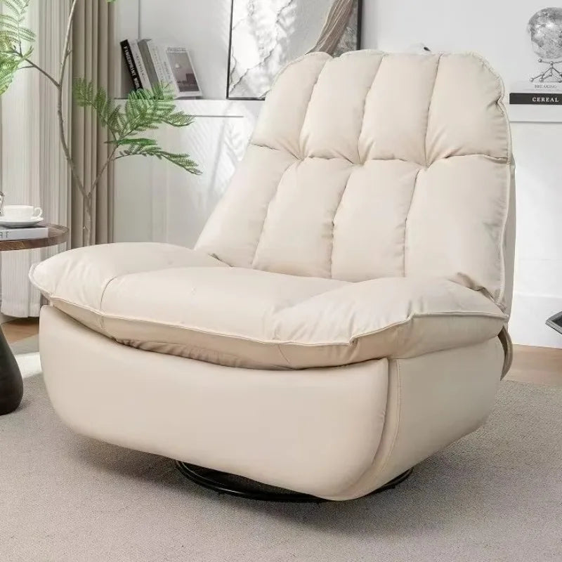 Flannel Fabric Manual Recliner Comfortable Rotating Massage Chair for Home Living Room Bedroom Hotel School Swivel Rocking