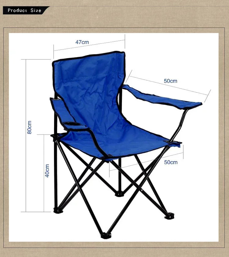 Portable Folding Camping Chair - with Cup Holder, Oxford Cloth ZM103