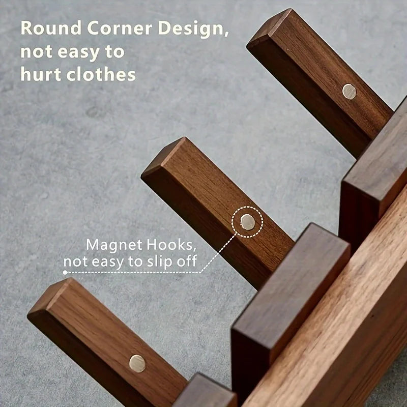 1pcs Wooden Coat Rack Wall Mounted Coat Rack Wall Mounted with Hooks for Hanging Coats/keys/hats/robes and Towels/plants/bags