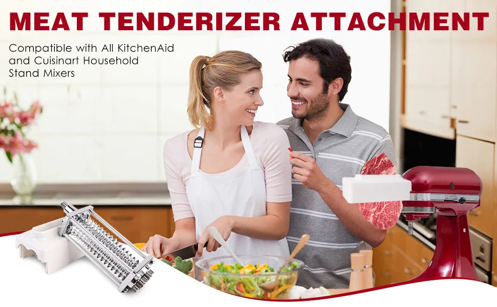 Meat Tenderizer Attachments for KitchenAid Stand Mixers, Accessories for KitchenAid with Stainless Steel Gears Accessories