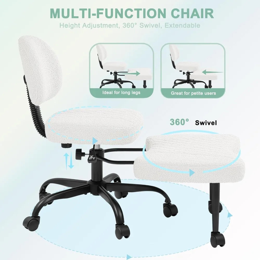 MCQ Ergonomic Armless Gaming Office Chair with Lumbar Support Rolling Swivel 360° Swivel Multiple Combination Methods Chair