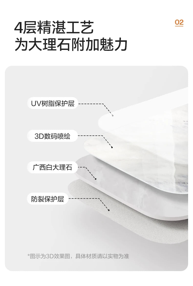 Marble round dining table large apartment living room Italian modern simple turntable restaurant home fashion