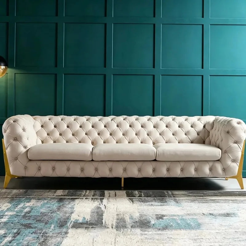 Light luxury soft bag buckle living room combination sofa simple high-end sofa