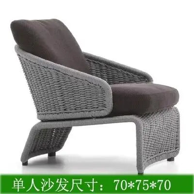 Outdoor courtyard Open-air waterproof and sunscreen Outdoor garden Balcony B & B leisure rattan chair combination furniture