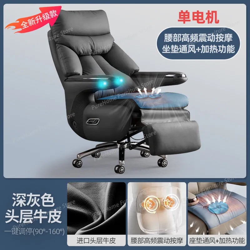 Smart Electric Executive Office Chair with Ventilation - Reclining Massage CEO Chair for Home Professional Use Furniture