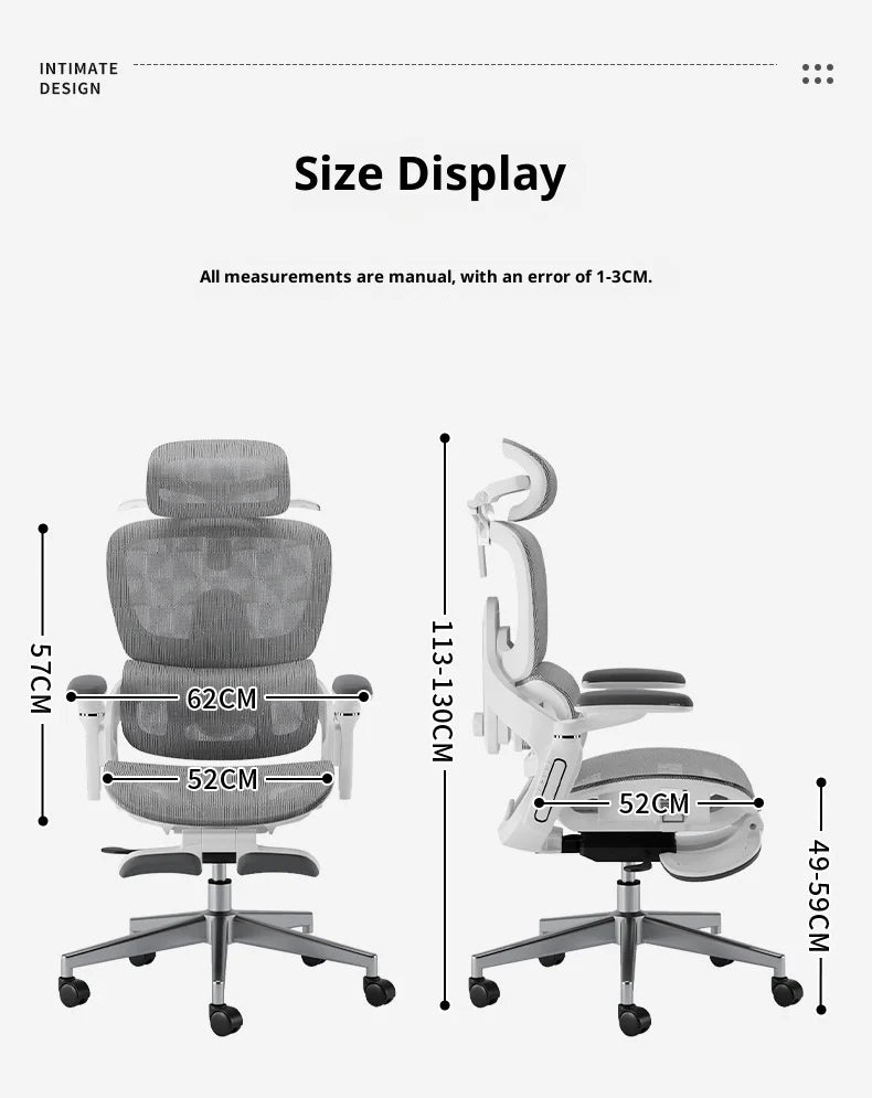Ergonomic Office Chair Gaming Computer Chair Recliner Adjustable Height Lumbar Support Headrest Mesh Swivel Wheels Office Chairs