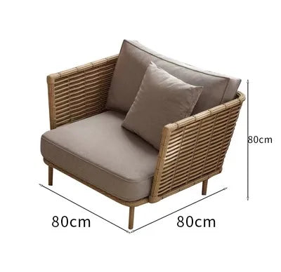 Outdoor rattan sofa, courtyard leisure, outdoor balcony, rattan chair, sun protection and waterproof combination furniture