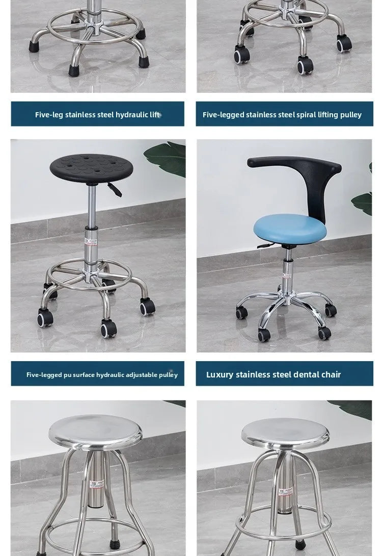 Stainless steel hospital nurse examination stool, hydraulic lift dental chair Stainless steel hospital nurse examination stool