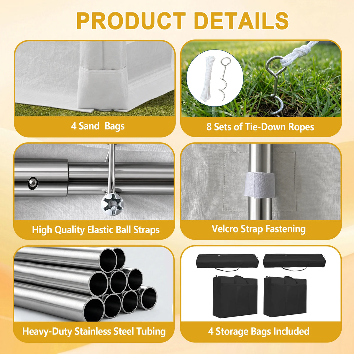 20x50FT Large Event Tent Heavy Duty White Party Shelter Waterproof All Weather Steel Frame With Windows For Wedding Commercial Market Car Parking