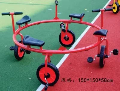 Tricycles, children's two person bicycles, outdoor twin bicycles, three person bicycles, multiple person rotating carts