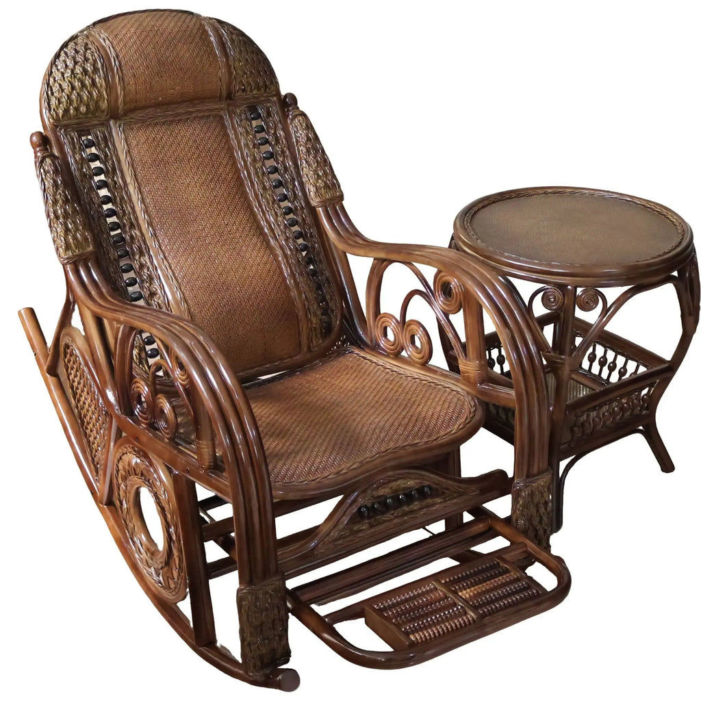 PYH pure natural true rocking chair adult rocking chair elderly rattan balcony household strong free rattan chair