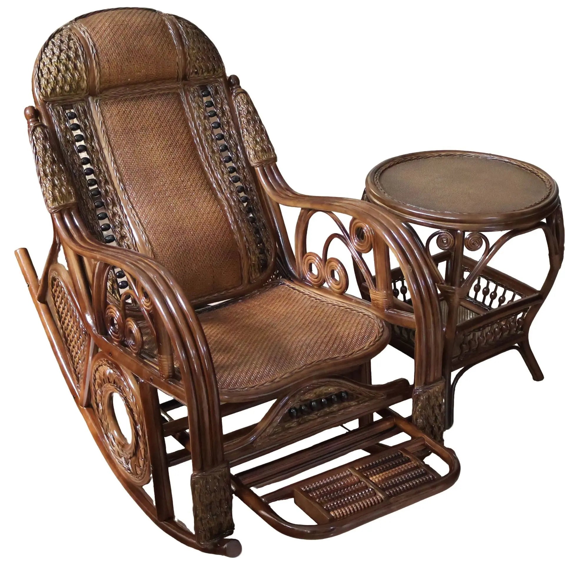 PYH pure natural true rocking chair adult rocking chair elderly rattan balcony household strong free rattan chair