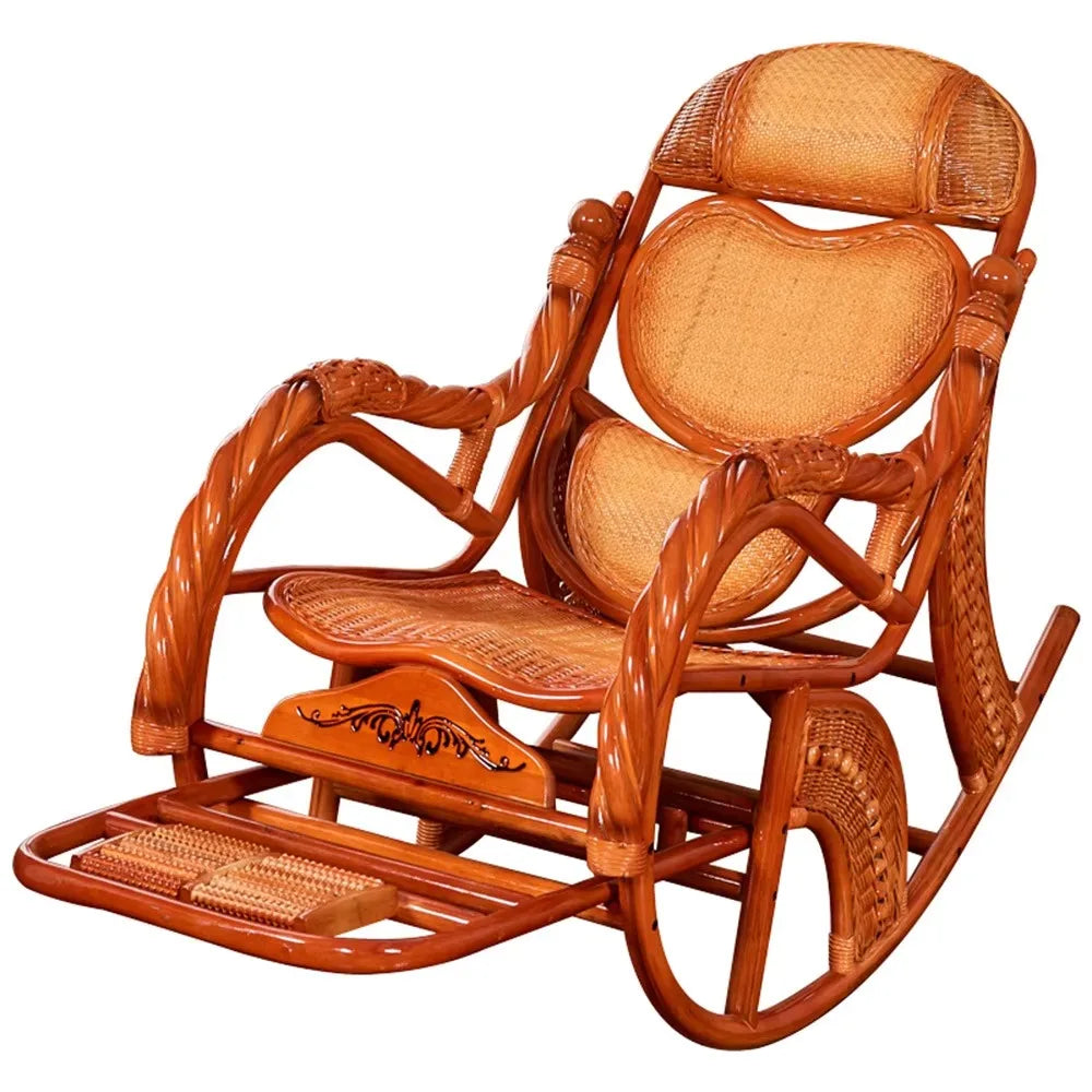 Style Interior Outdoor Living Room Furniture Natural Rattan Rocking Chair