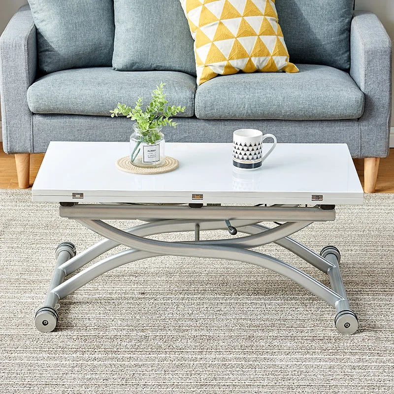 movable coffee table dining table integrated household small apartment folding lifting living room table dual-purpose movable